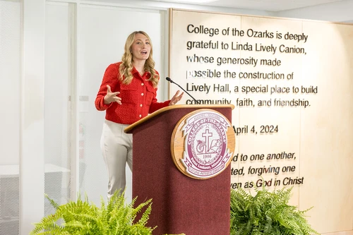 Lively Hall stands as the largest dormitory on the College of the Ozarks campus